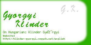 gyorgyi klinder business card